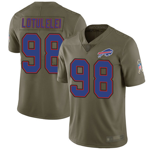 Men Buffalo Bills #98 Star Lotulelei Limited Olive 2017 Salute to Service NFL Jersey